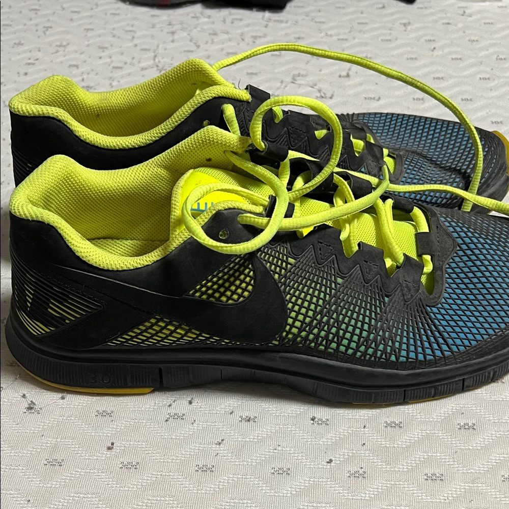 Nike Black and Neon Yellow Sneakers